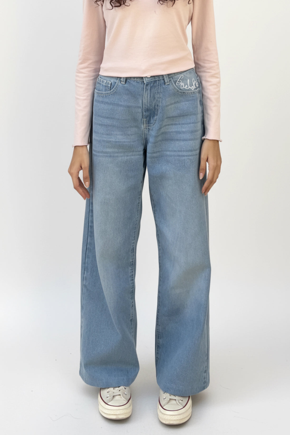 Wide-Leg Jeans - Sky Blue Denim #0041 For Her