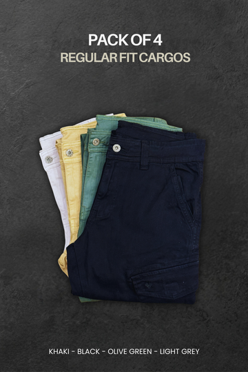 Regular-Fit Cargo Pants 2.0 | Pack of 4 (upgraded version)