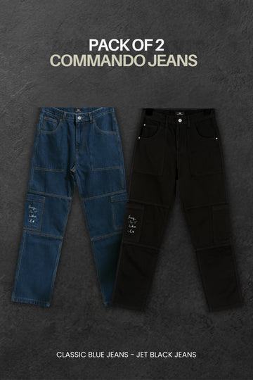 Straight-Fit Commando Jeans Bundle ~ Pack of 2 (Unisex)