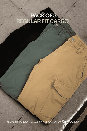 Regular-Fit Cargo Pants 2.0 | Pack of 3 (upgraded version)