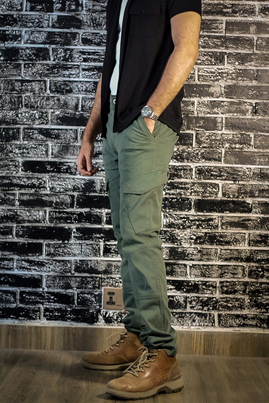Olive Green Regular-Fit Cargo Pants 2.0 #0012 (upgraded version)