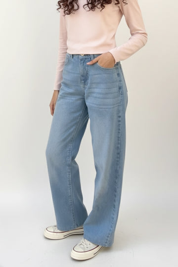 Wide-Leg Jeans - Sky Blue Denim #0041 For Her