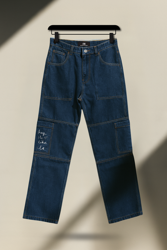 Commando Jeans-Classic Blue “They not like us” Embroidery (Uni-sex)  #0032