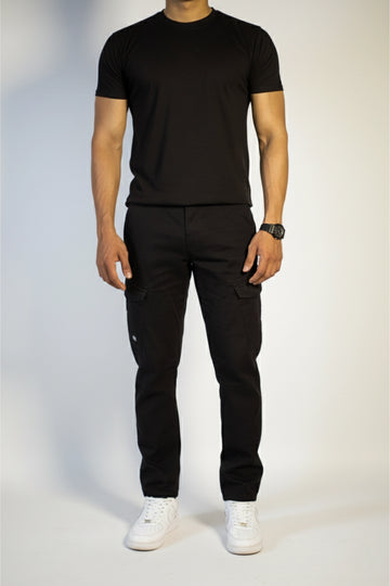 Jet Black Regular-Fit Cargo Pants 2.0 #0011 (upgraded version)