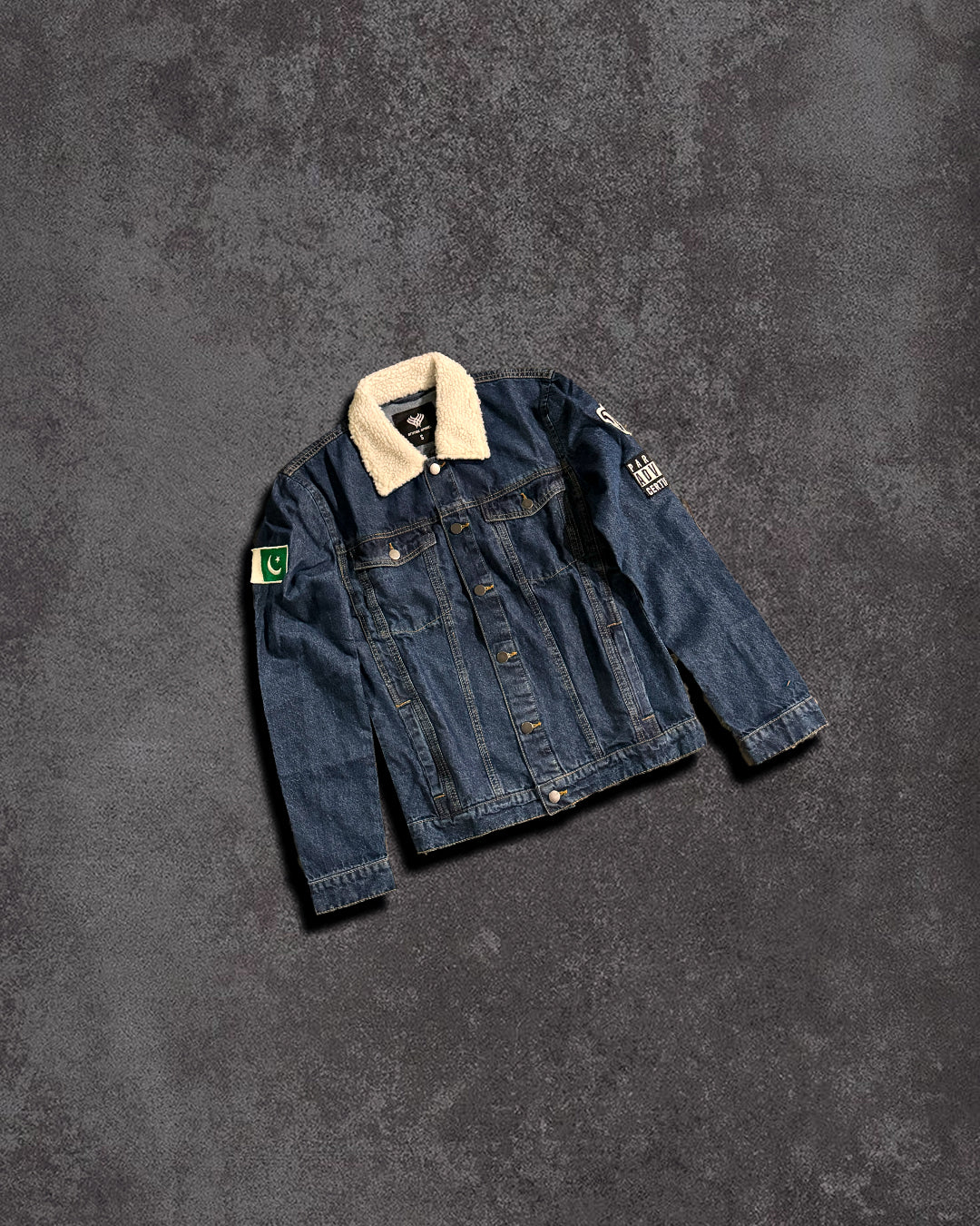 Dark Blue Denim Jacket with White Collar Fur (Uni-Sex) Ft. Dualvisor