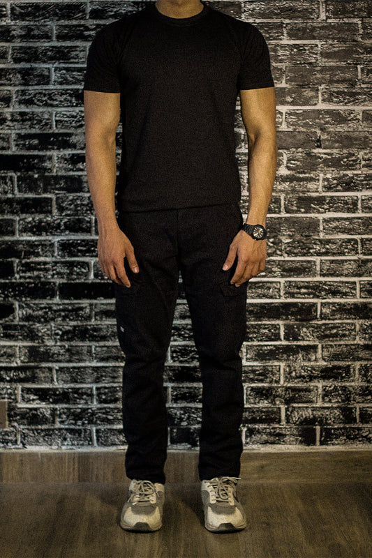 Jet Black Biker Cargo Pants 2.0 #0011 (upgraded version)