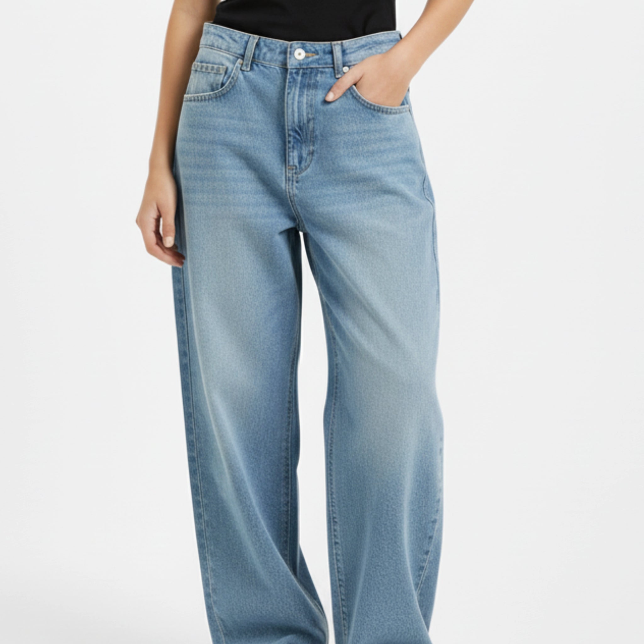 Wide-Leg Jeans - Sky Blue Denim #0041 For Her