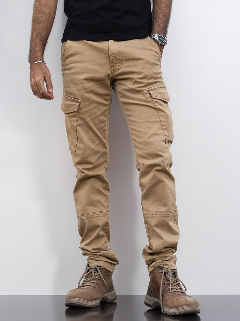 Khaki Utility Cargo Pants #0013 (Regular-Fit)