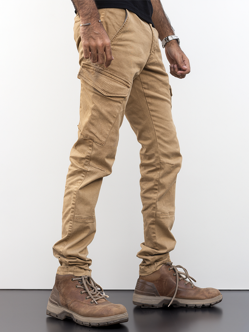 Khaki Utility Cargo Pants #0013 (Regular-Fit)