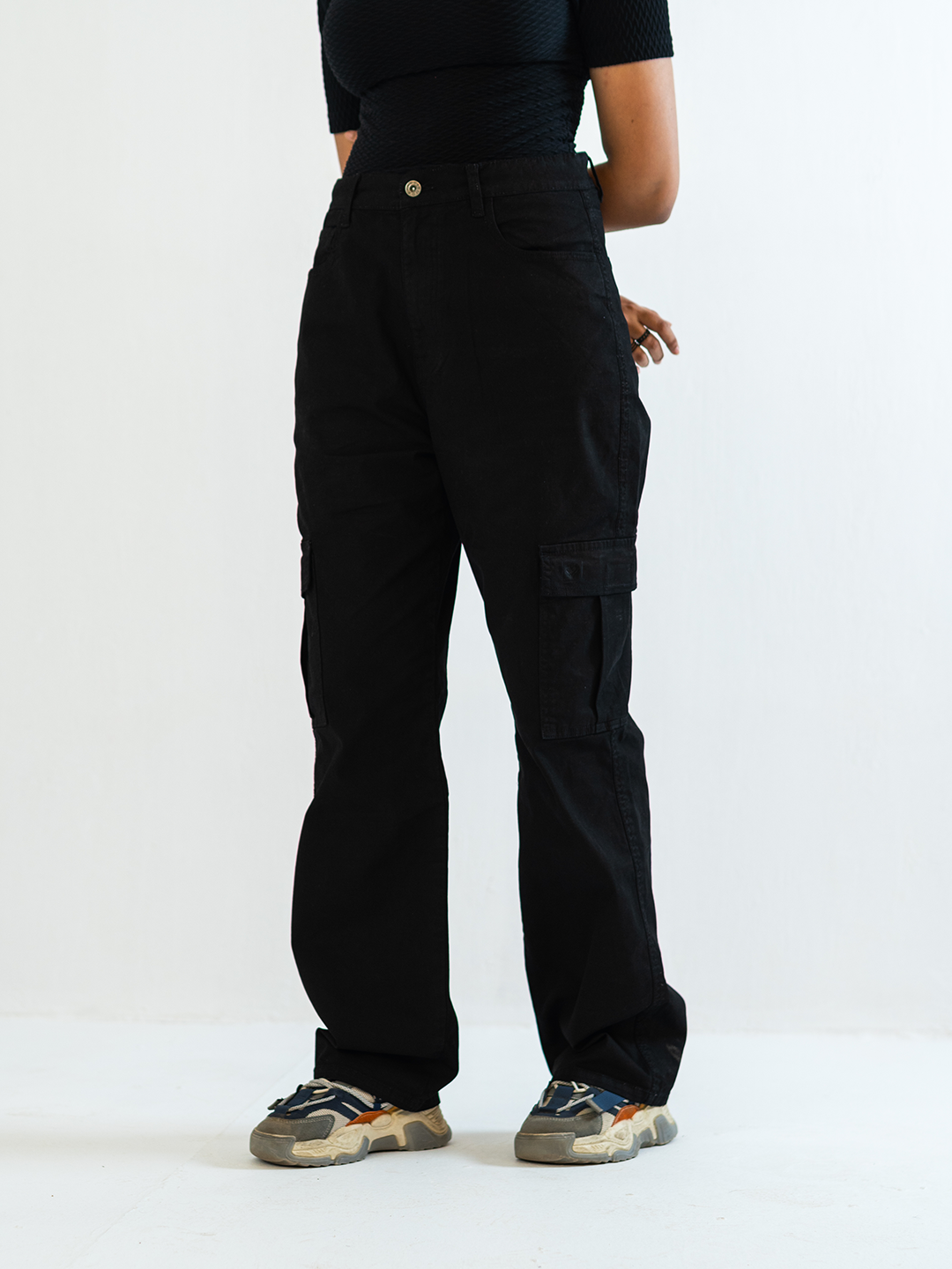 Straight-Fit Black Cargo Pant #0022 (uni-sex)