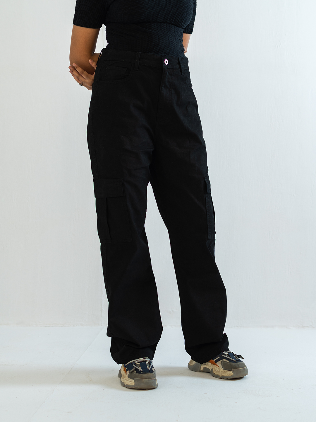 Straight-Fit Black Cargo Pant #0022 (uni-sex)