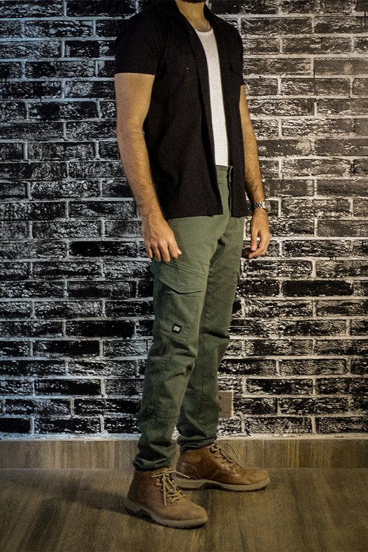 Olive Green Biker Cargo Pants 2.0 #0012 (upgraded version)