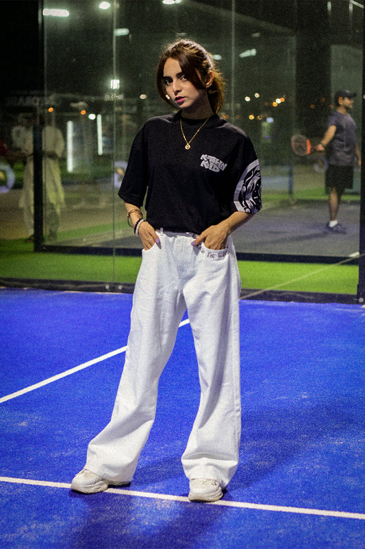 "Rebel" Wide-Leg Jeans - Pure White #0042 For Her