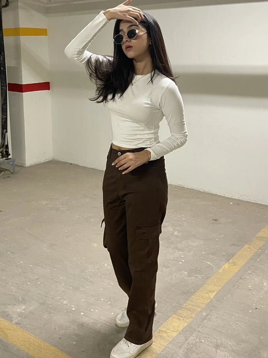 Straight-Fit Cargos - Chocolate Brown #0021 (Uni-Sex)