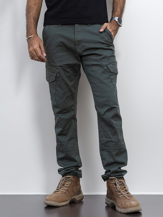 Olive Green Utility Cargo Pants #0012 (Regular-Fit)